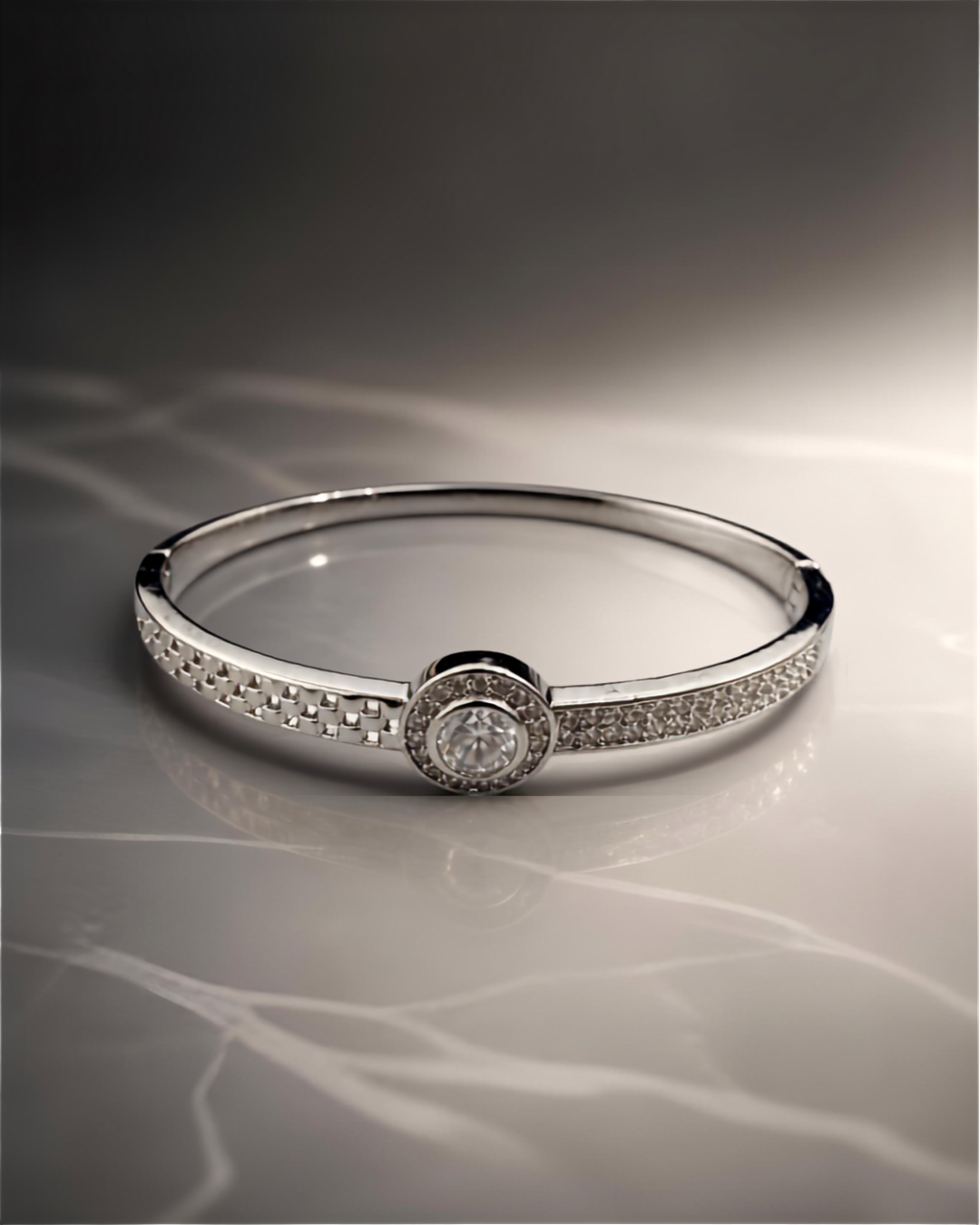 Silver stone bracelate