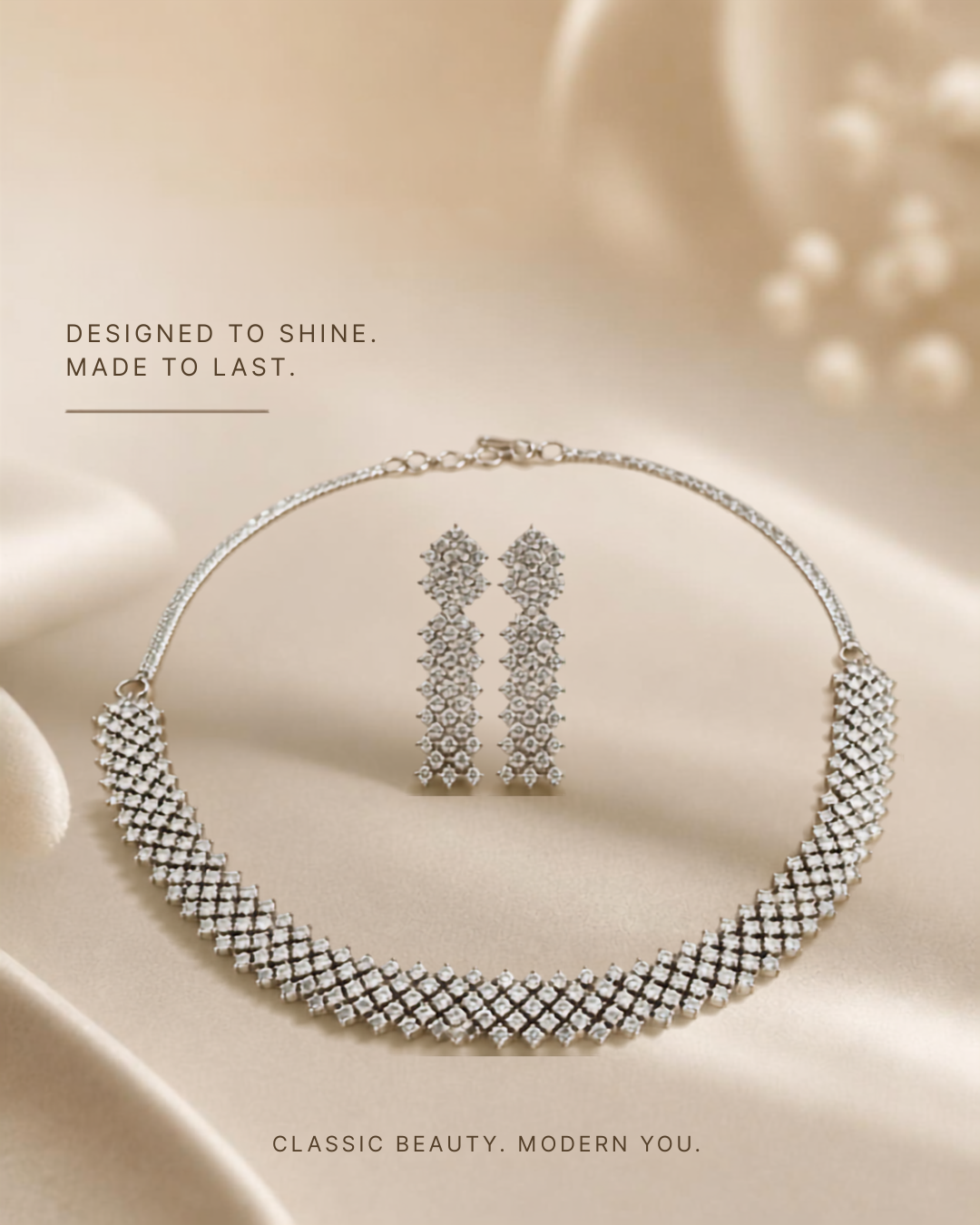 Mesh Crystal Choker Set